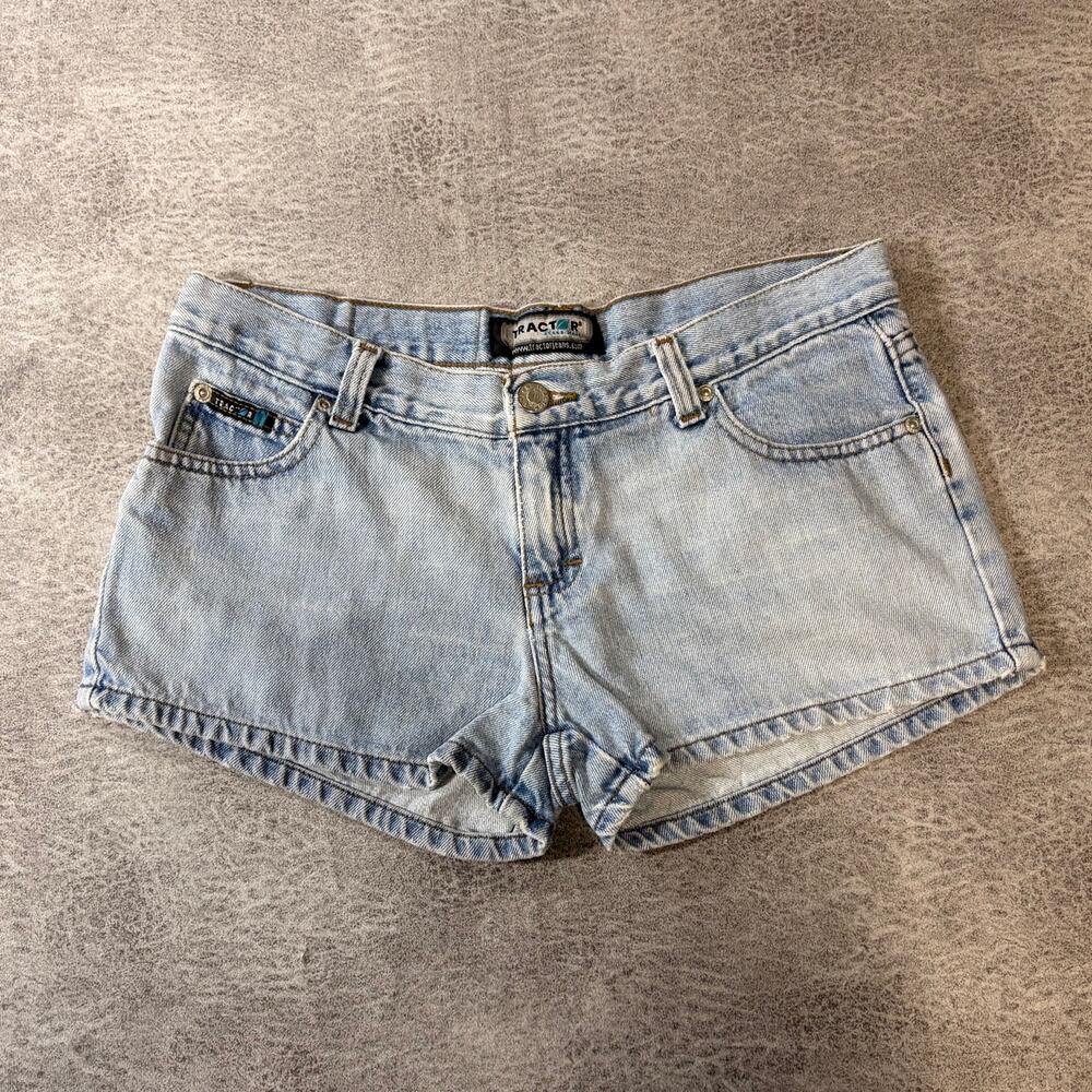 Classic Light Wash Tractor Denim Mini Shorts